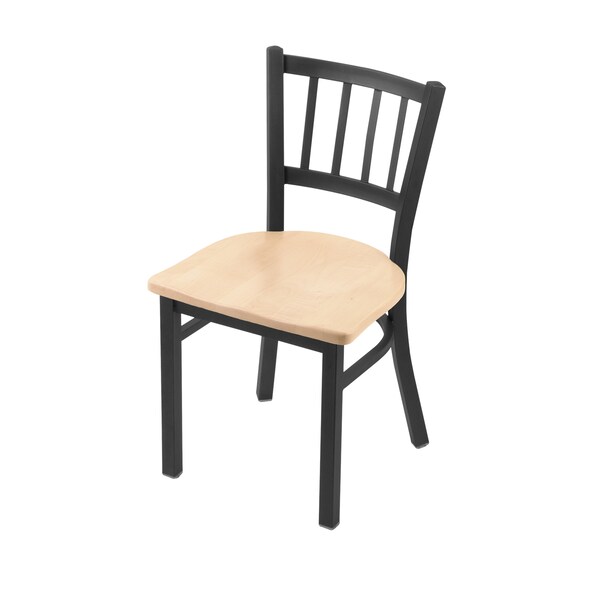 610 Contessa 18" Chair with Pewter Finish and Natural Maple Seat